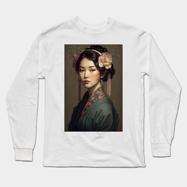 Korean Beauty Long Sleeve T-Shirt by ArtNouveauChic